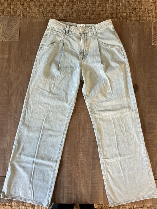 We The Free Denim - We The Free Pleated Super Slouch Wide Leg Light Wash High-Rise Women’s Jeans